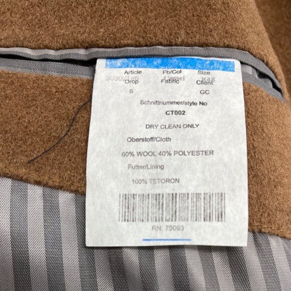 Vintage Angelo Rossi Mens Brown Wool Blend Overcoat With Notched Lapel - Picture 8 of 11